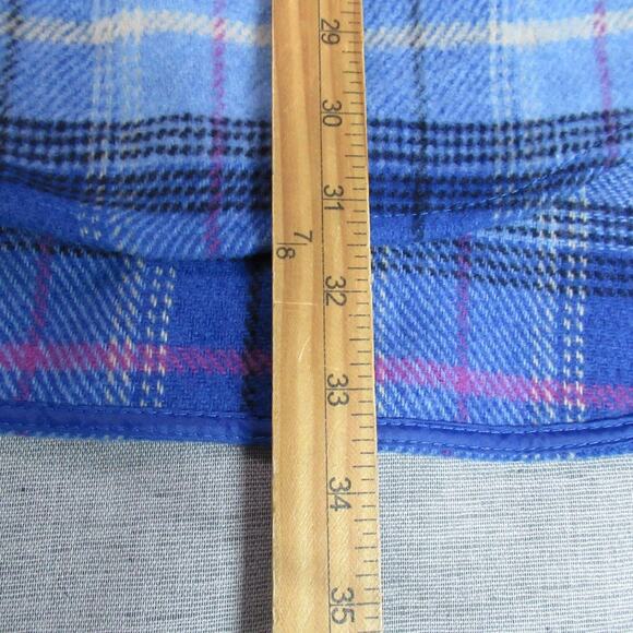 So Jacket Women Size XL Blue Plaid Flannel Shirt Shacket Granny Cabincore Ranch - Picture 4 of 7